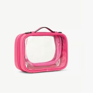 Calpak Mini Clear Cosmetics Case in Dragonfruit
